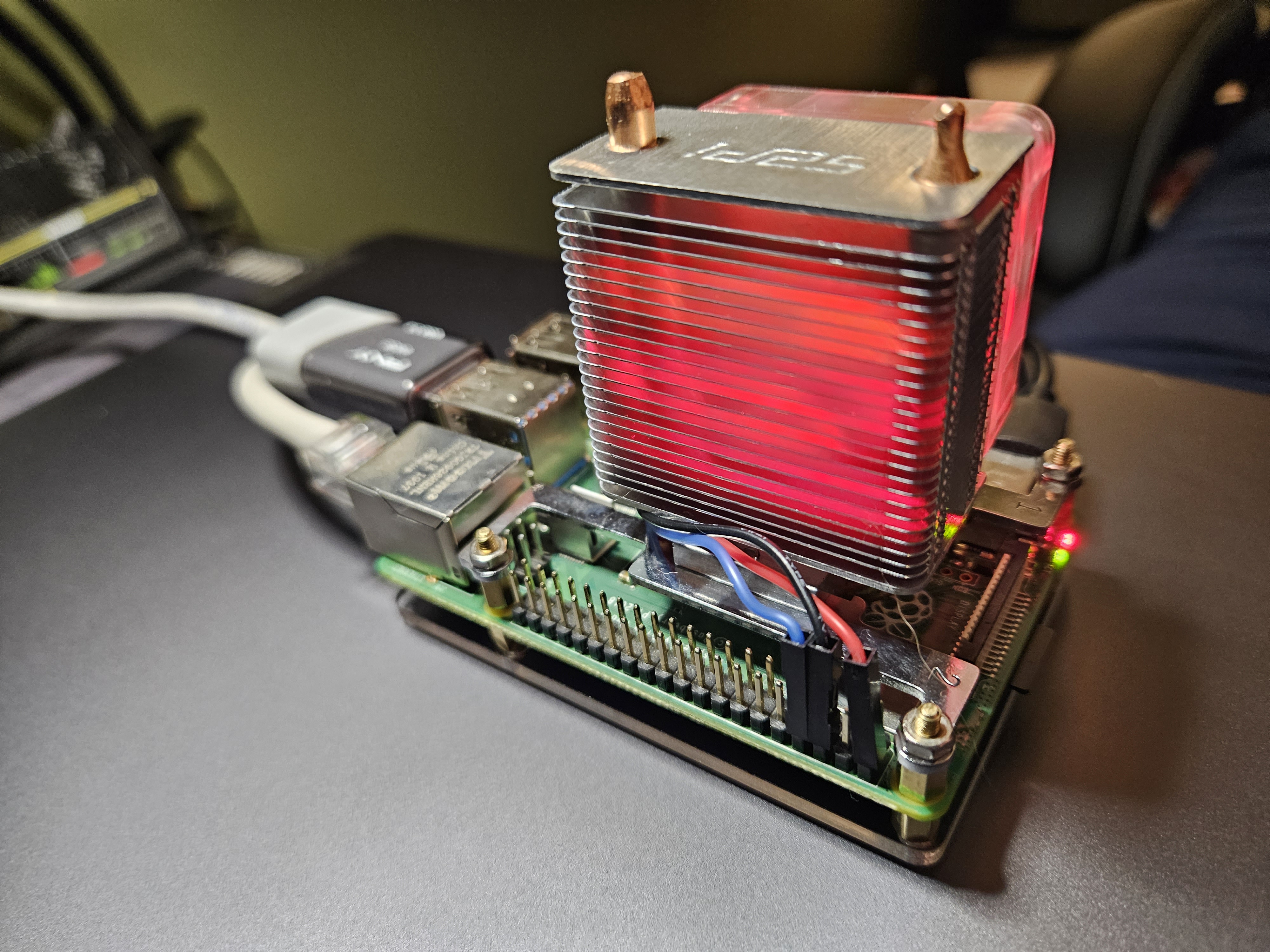 Rear-view of the webserver in its new case